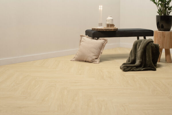 Floer Visgraat Click PVC Kingbeek Creme sfeer perspectief