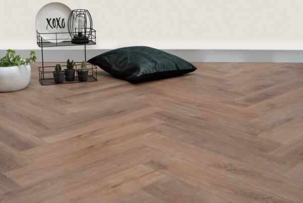 Floer Visgraat Click PVC Waal Cognacbruin sfeer