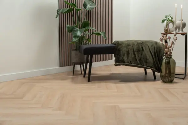 Floer Visgraat PVC Onbehandeld Eiken sfeer perspectief