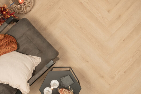 Floer Walvisgraat Click PVC Bryde Bruin sfeer topdown