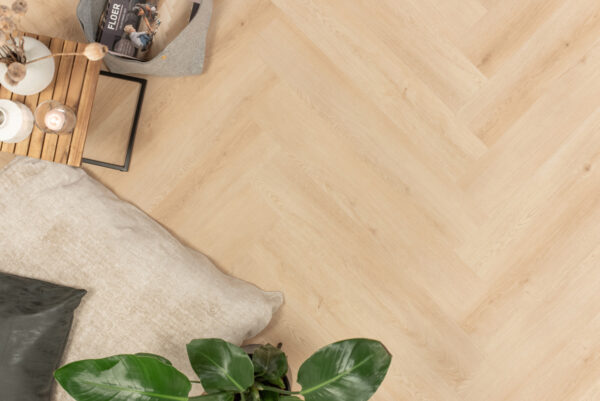 Floer Walvisgraat Click PVC Cetus Creme sfeer topdown