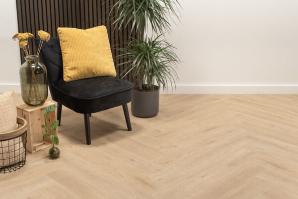 Floer Walvisgraat Click PVC Gaia Grijsbeige sfeer front