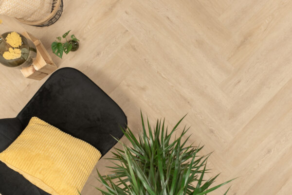 Floer Walvisgraat Click PVC Gaia Grijsbeige sfeer topdown