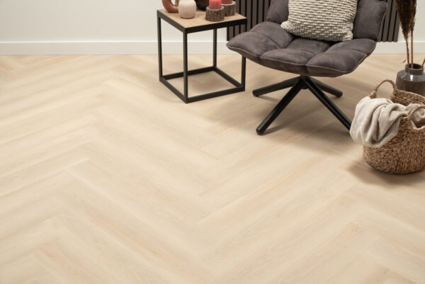 Floer Walvisgraat PVC Balein Beige sfeer front boven