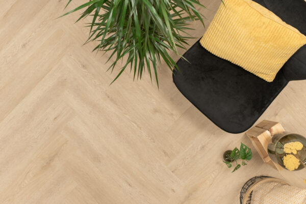 Floer Walvisgraat PVC Gaia Grijsbeige sfeer topdown