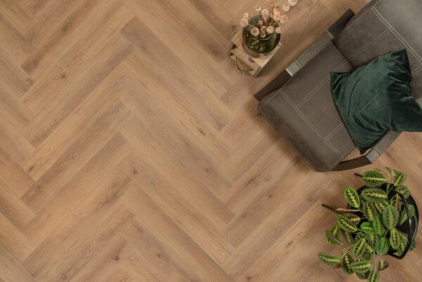 Floer Walvisgraat PVC Narwal Nootbruin sfeer topdown groot