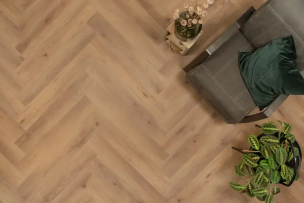 Floer Walvisgraat PVC Narwal Nootbruin sfeer topdown groot