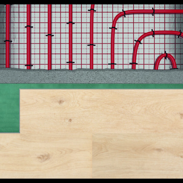 Floorify Performance Underlay on underfloor heating CMYK
